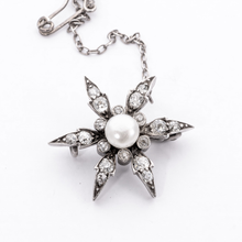 Load image into Gallery viewer, Diamond & Pearl Brooch