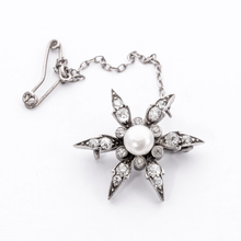 Load image into Gallery viewer, Diamond & Pearl Brooch 2