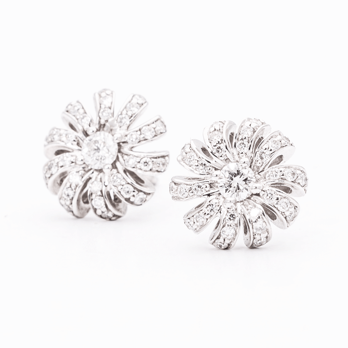 Diamond Swirl Cluster Earrings Corrigan Jewels