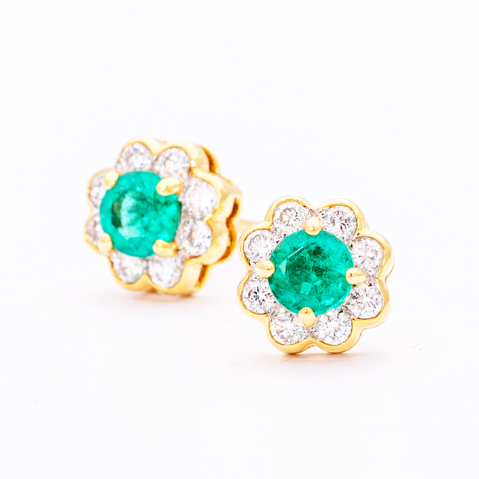Diamond & Emerald Earrings Corrigan Jewels