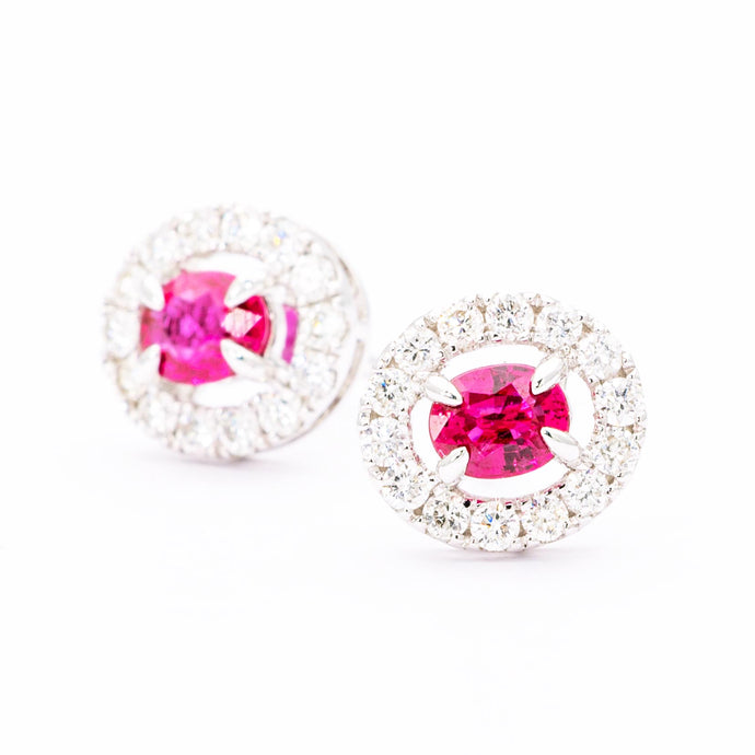 Diamond and Ruby Studs Corrigan Jewels