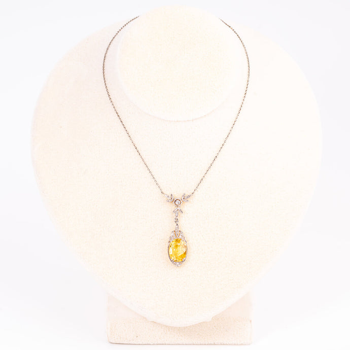 Yellow Sapphire and Diamond Pendant Corrigan Jewels